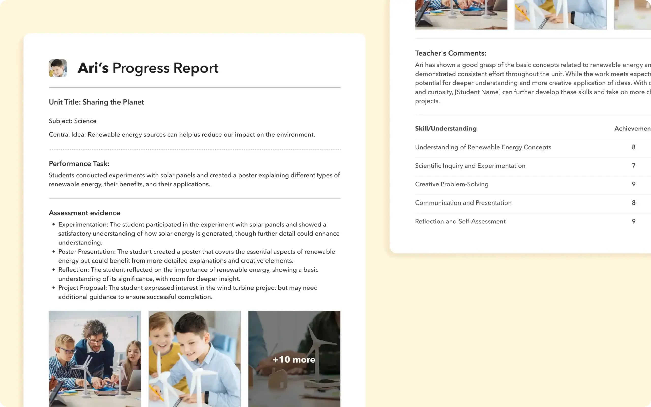 Integration with progress reports image