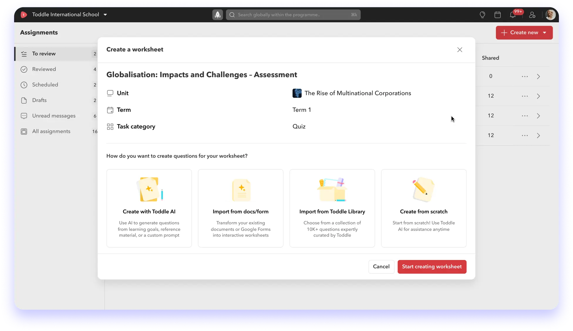 Next-gen Worksheets