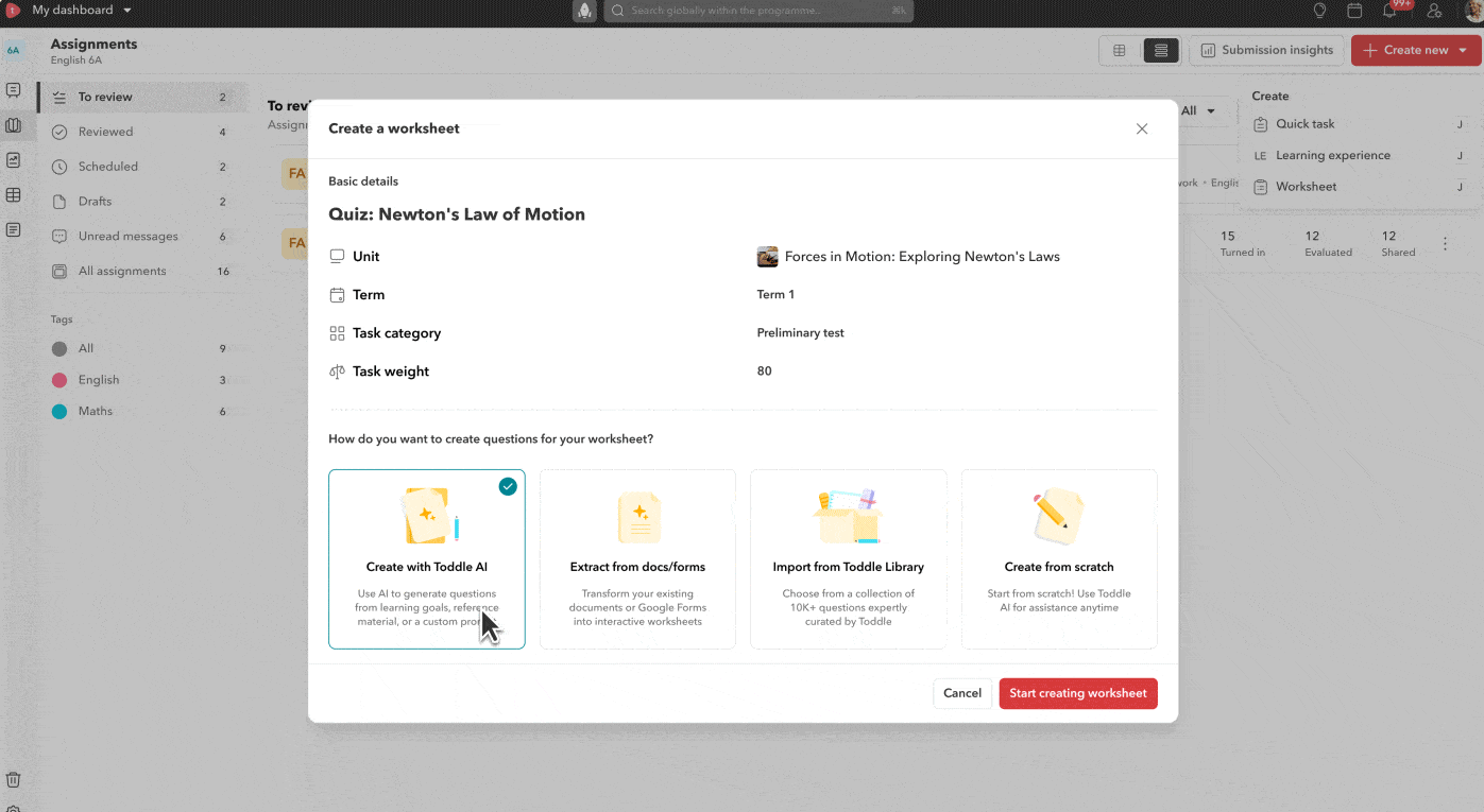 Design any assessment in minutes with AI