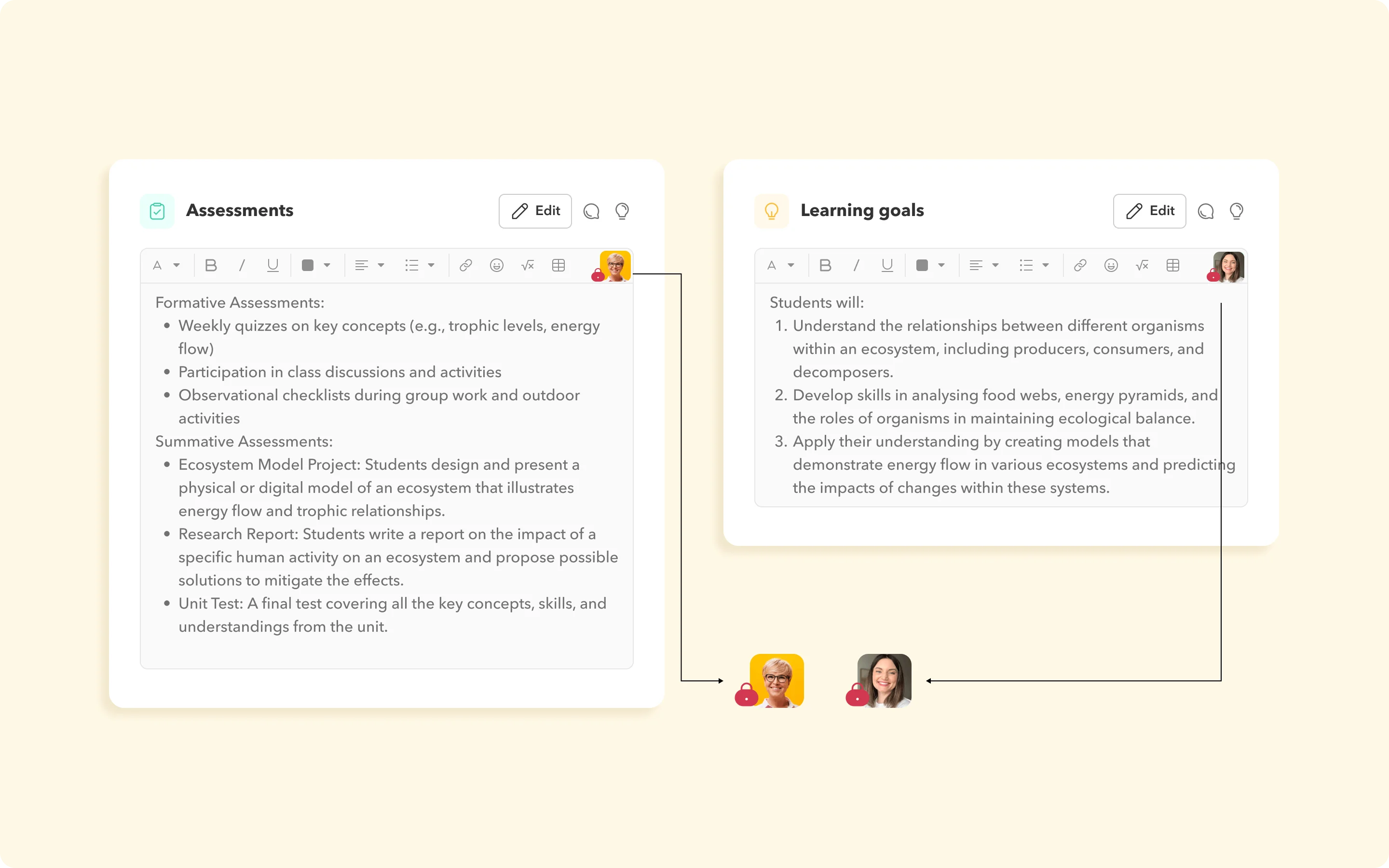 Product Screenshot showing 200+ built-in standards for comprehensive curriculum planning
